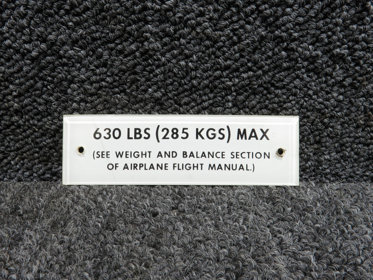 114-530115-1 Beechcraft 1900C AFT Baggage Limitation Instruction Placard