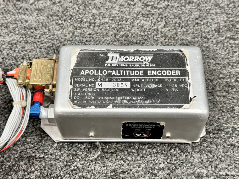 428-2003 Apollo II Morrow Altitude Encoder with Plug (14-28V)