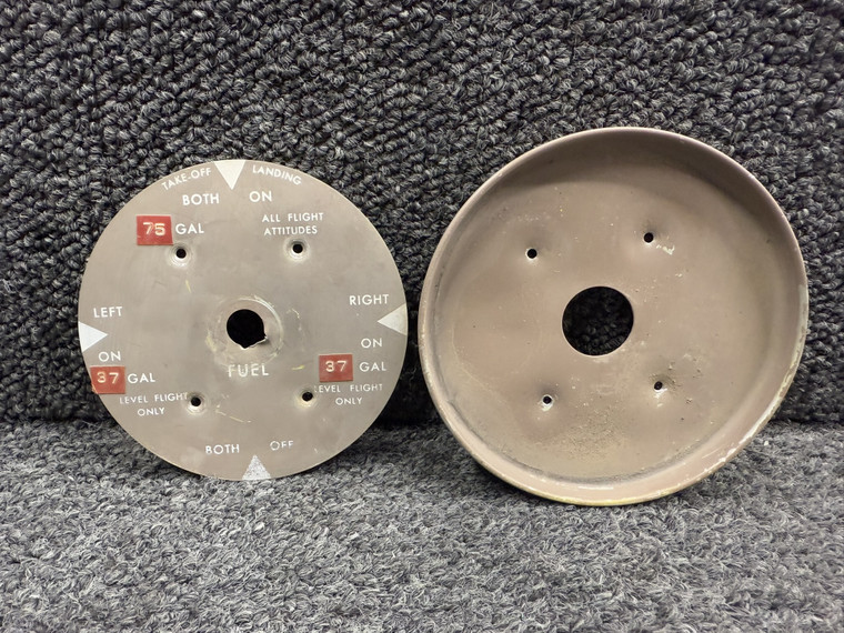 0511198, S1286-2 Cessna 182G Fuel Selector Valve Plate Assembly with Cup