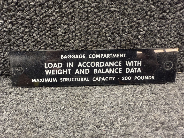96-534068-1 (Use: 96-534068) Beech 58 Baggage Compartment Placard