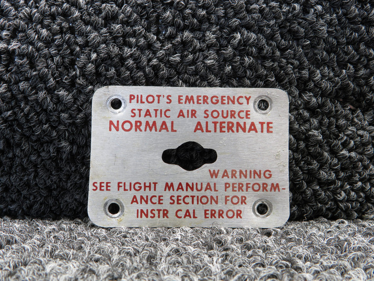 100-324060-5 Beechcraft KA-B100 Emergency Static Air Plate