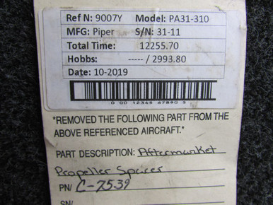 C-7539 Piper PA31-310 Aftermarket Propeller Spacer