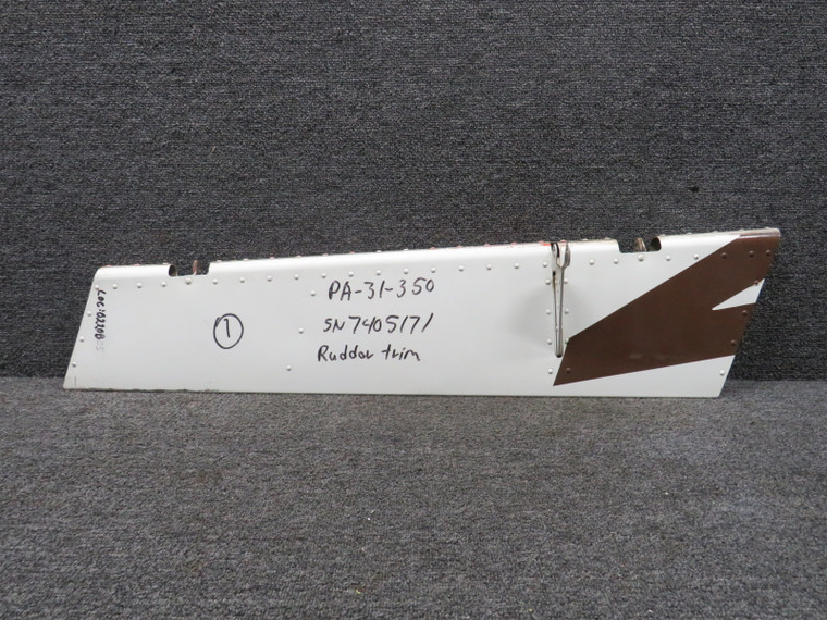 40008-000 Piper PA31-350 Rudder Tab Assembly (Scratched Paint) (Striped)