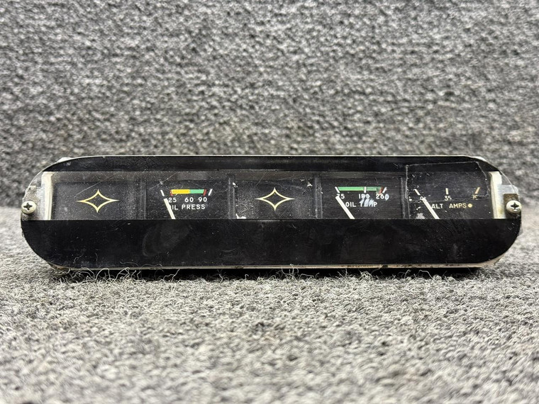 436456-S7 Piper PA28R-200 Instrument Gauge Cluster (Volts: 12) (Paint Damage)