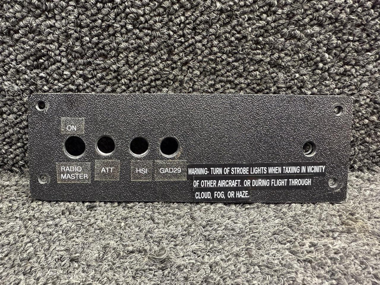 Piper PA28R-200 Switch Panel Cover with Backing Plate