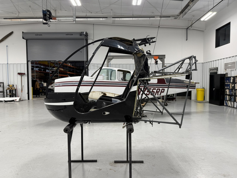 Robinson R22 Fuselage with Bill of Sale, Data Tag, Airworthiness, and Logs