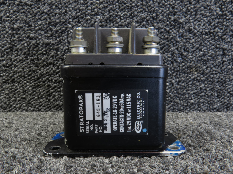 645-163 (Alt: 874-0012) Cook Electric Stratopax Relay (20-50A) (29VDC/115VAC)