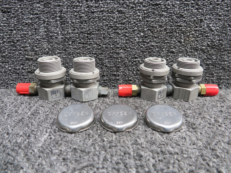 18-300009-31 Beechcraft B95A Cabin Oxygen Outlet Set of 4 (Only 3 Caps)