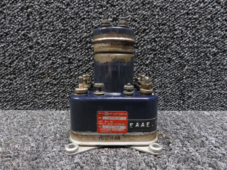 MS24143-D2 (Alt: 6042H142) Cutler-Hammer Relay Class B8 (25A) (28VDC)