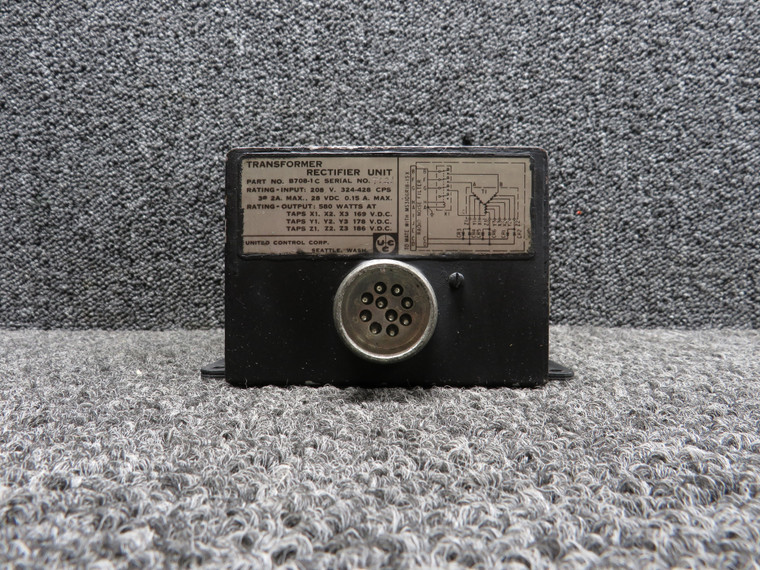 B708-1C United Control Corp Transformer Rectifier Unit (Volts: 28)