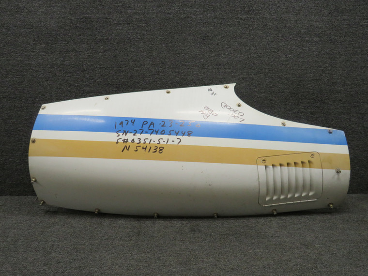 31759-001 Piper PA-23-250 Engine Cowl Panel Assembly Outboard RH with Louver