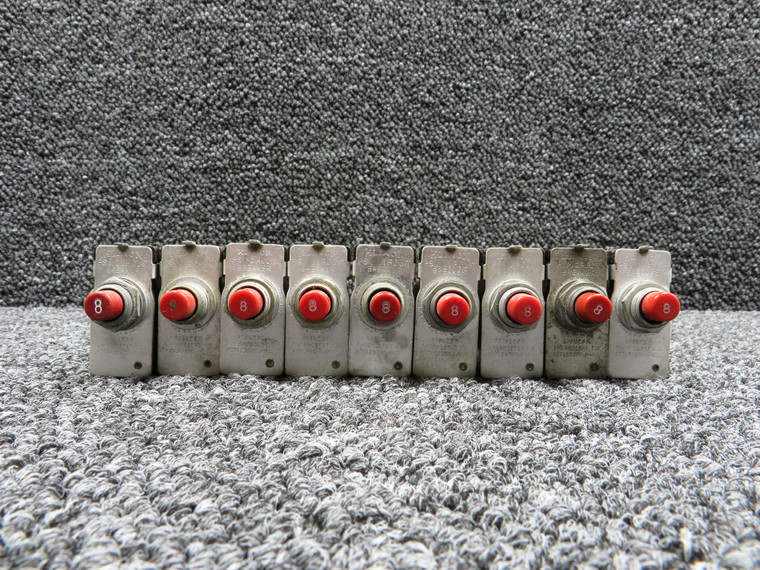 PSM-8N Klixon PSM Circuit Breaker Set of 9 (Amps: 8)