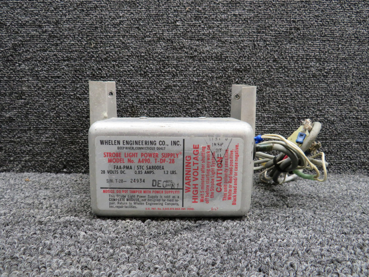 A490-T-DF-28 Whelen Strobe Light Power Supply with Mounting Bracket 28V