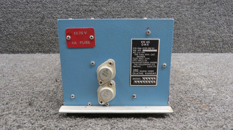 066-1029-00-01 King Radio KN-65 DME Processor with Tray and Mods (Volts: 14-28)