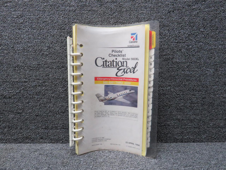 56XCLEAP-13A Textron 2016 Emergency/Abnormal Procedures Pilots Checklist