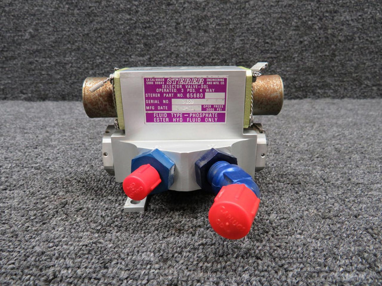 65680 Sterer 3 Position-4 Way Solenoid Operated Selector Valve (Minor Rust)
