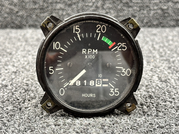 C668020-0117 Stewart Warner Recording Tachometer Indicator (Hours: 3,818.8)