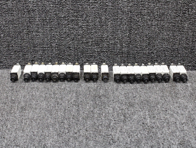 Klixon Push Breaker Set of 22 (Amps: .5, 1, 2, 3, 5, 15)