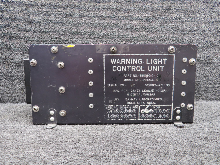 D3566A-10 (Alt: 6608416-10) RA-Nav Warning Light Control Unit w Green Tag (Core)