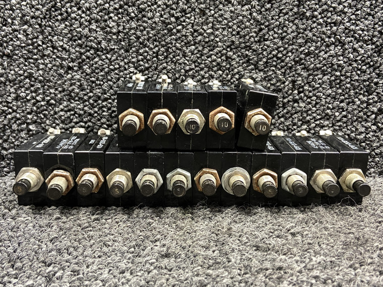 Wood Electric Push to Reset Circuit Breaker Set (Amps: 5, 10)