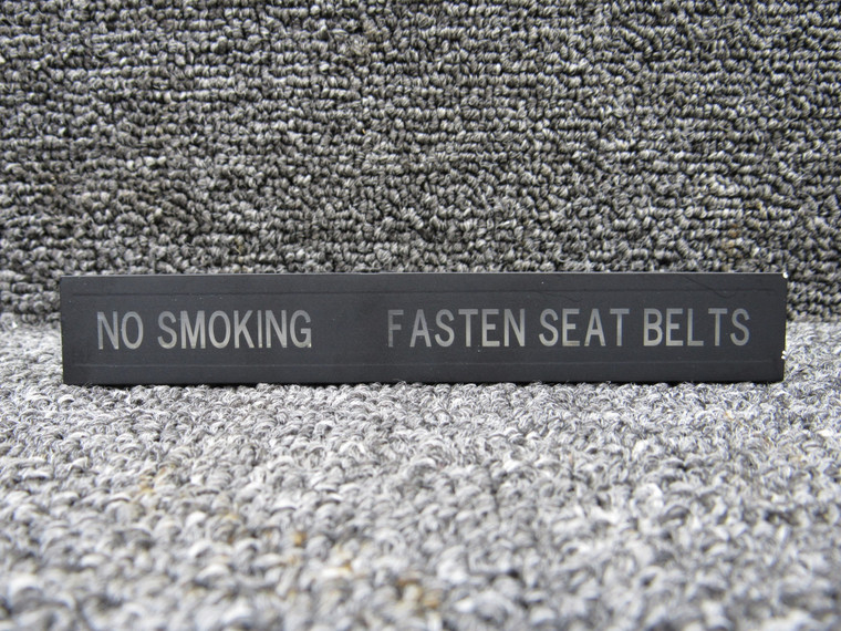 6800-010 Rev. J No Smoking-Fasten Seatbelt Sign (New Old Stock)