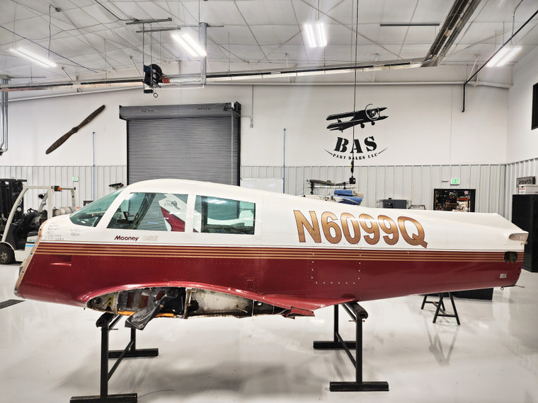 Mooney M20C Fuselage with Airworthiness, Bill of Sale, Data Tag, and Logs