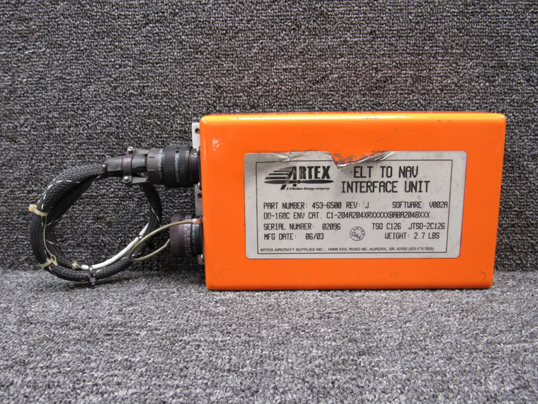 453-6500 Rev: J Artex Emergency Locator Transmitter to Navigation Interface Unit