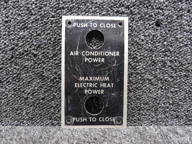 90-364031-1 Beechcraft KA-E90 Air Conditioner and Electric Heat Power Plate