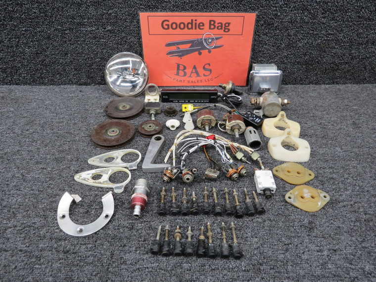 Beechcraft B24R Goodie Bag w Digital Clock, Rheostat, Switches, Brackets, etc.