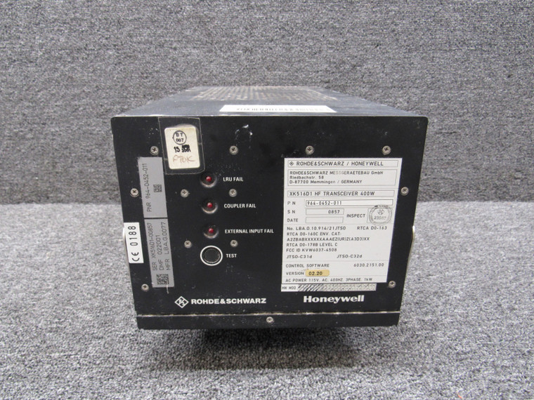 964-0452-011 Rohde &amp; Schwarz, Honeywell XK516D1 HF Transceiver w Modifications