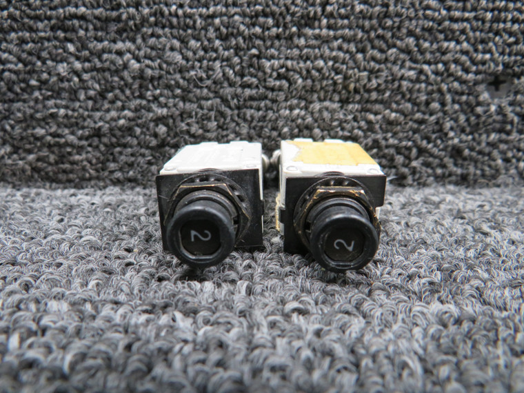 7277-2-2 Klixon Push Circuit Breaker (Set of 2, 2 Amps)