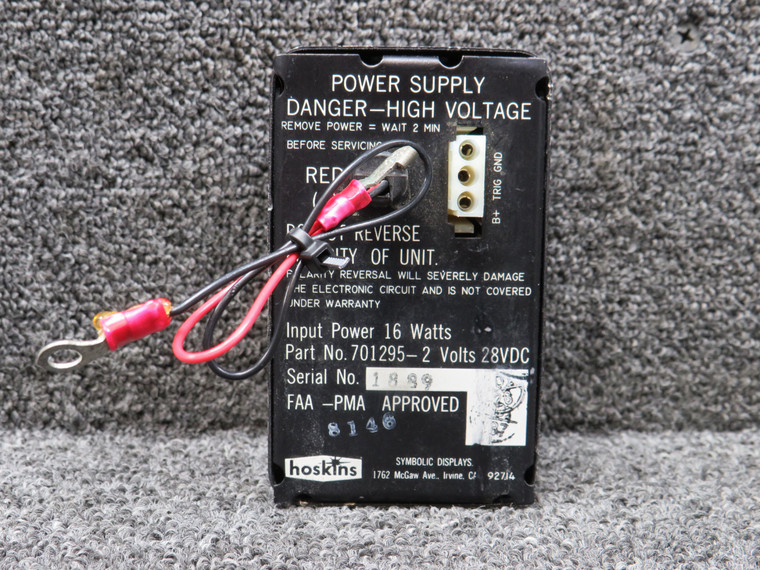 701295-2 Hoskins High Voltage Power Supply, Volts: 28, Watts: 16 (Core)