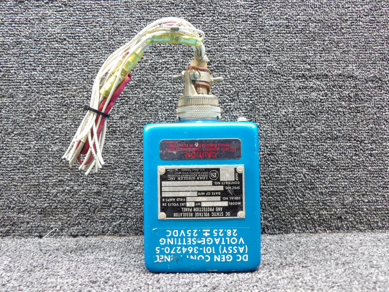 51530-007B (Alt: 101-364270-5) Lear Seigler DC Static Voltage Regulator &amp; Panel