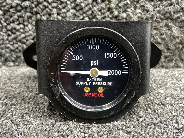 P24010 Pacific Precision Oxygen Supply Pressure Gauge with Mounting Bracket