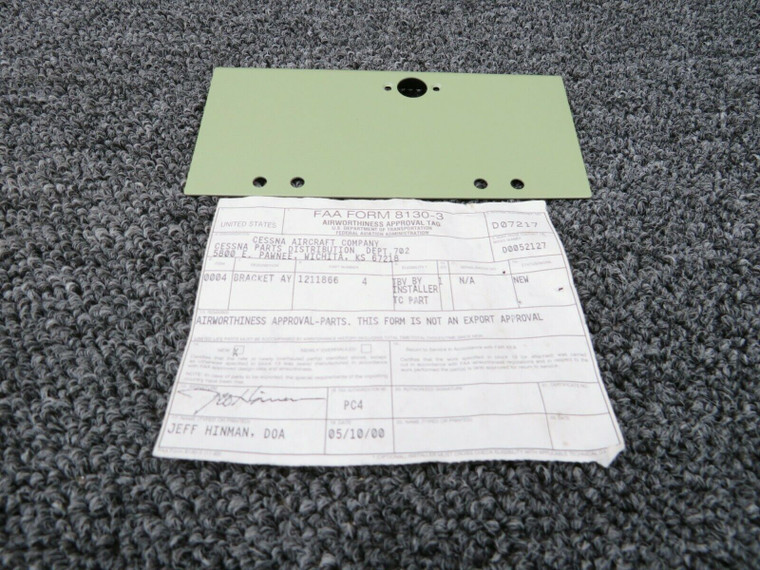 1211866-4 Cessna Bracket with 8130-3 (New Old Stock) (SA)