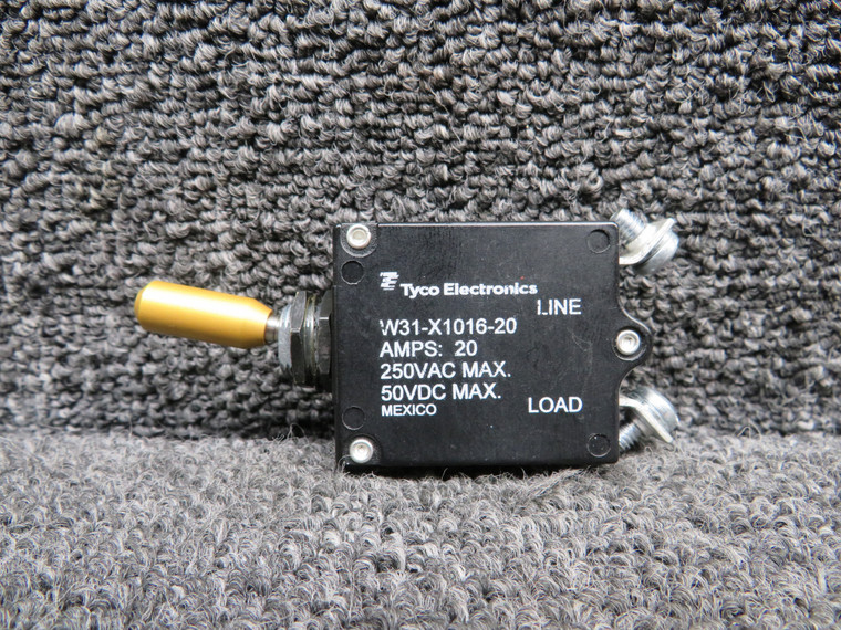 W31-X1016-20 Tyco Toggle Circuit Breaker (Amps: 20) (Gold)