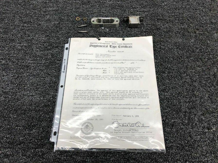 Beech H35 Aero Improvements Auxiliary Cabin Door Latch &amp; Pin W/ STC (SA6067NM)