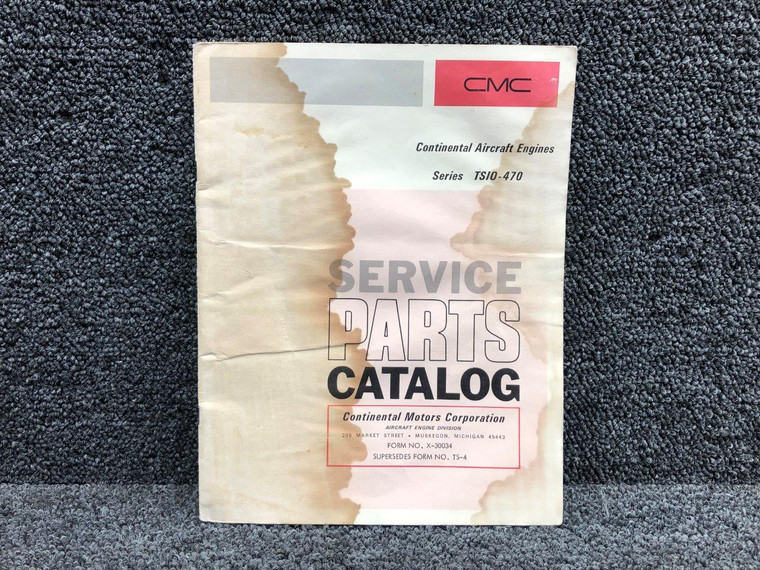 Continental TSIO-470-B / TSIO-470C / TSIO-470D Service Parts Catalog 1967