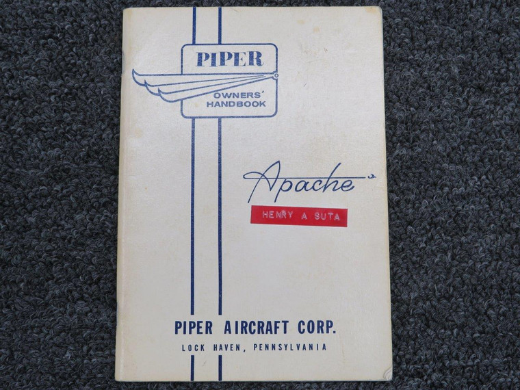 752-455 1967 Piper Apache PA-23 &amp; PA-23-160 Owners Handbook