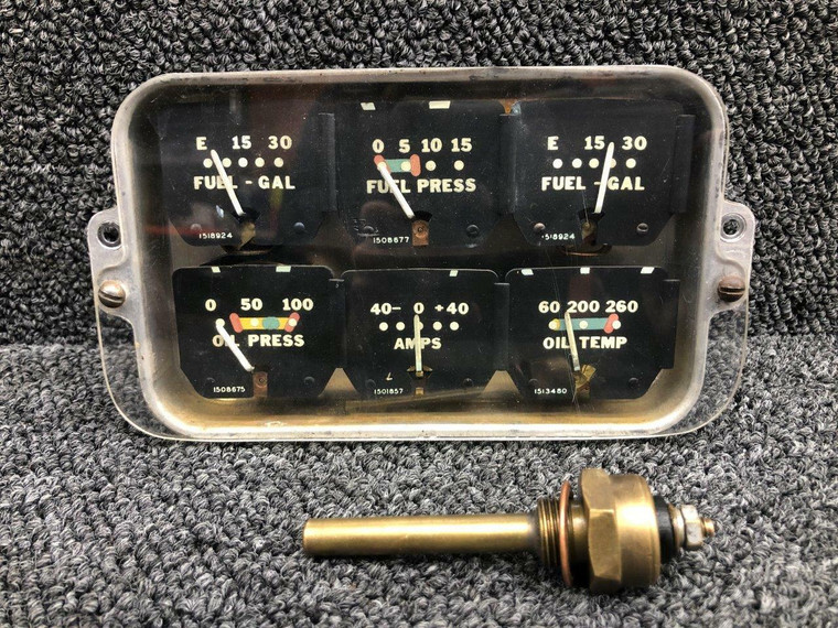 764-905 Piper PA24-180 Instrument Cluster with Probe (Volts: 12)