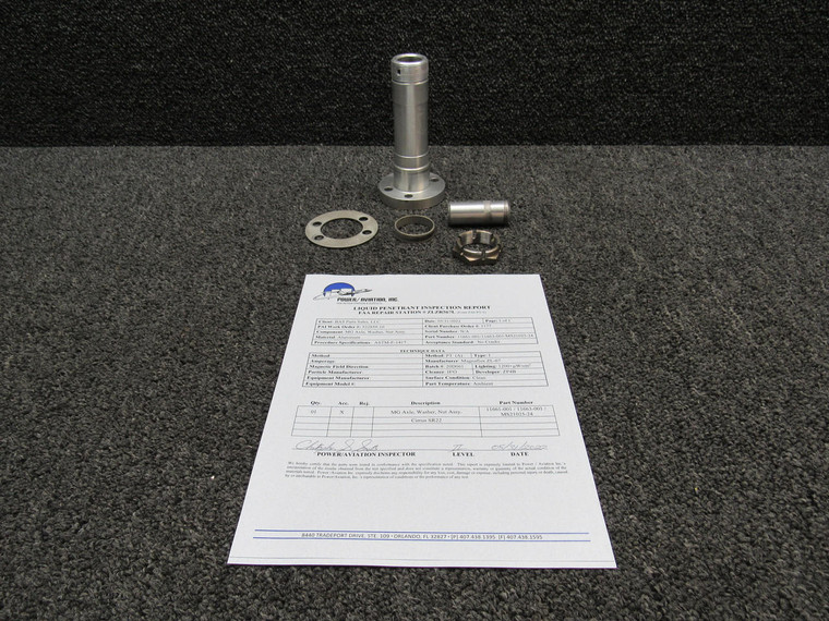 11661-001 / 11663-001 Cirrus SR22 Axle Assembly W/ Magnaflux and 8130-3