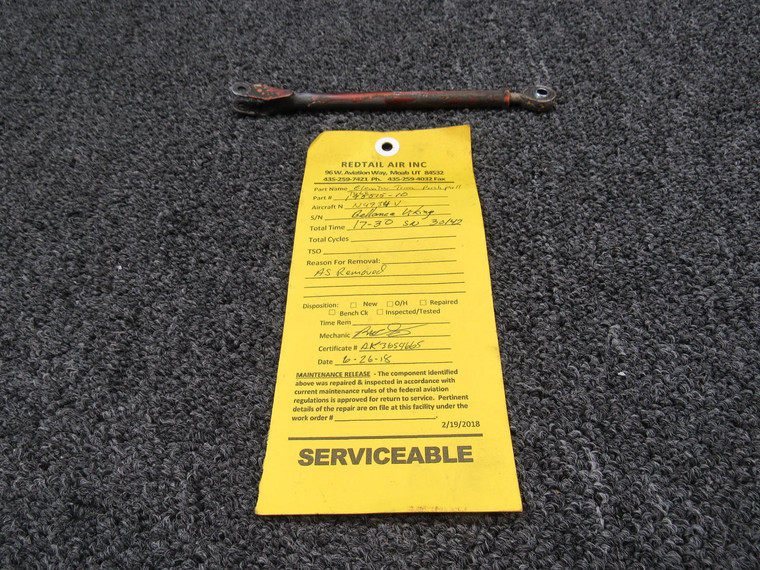 195515-10 Bellanca 17-30 Elevator Trim Push Pull Tube W/ Serviceable Tag