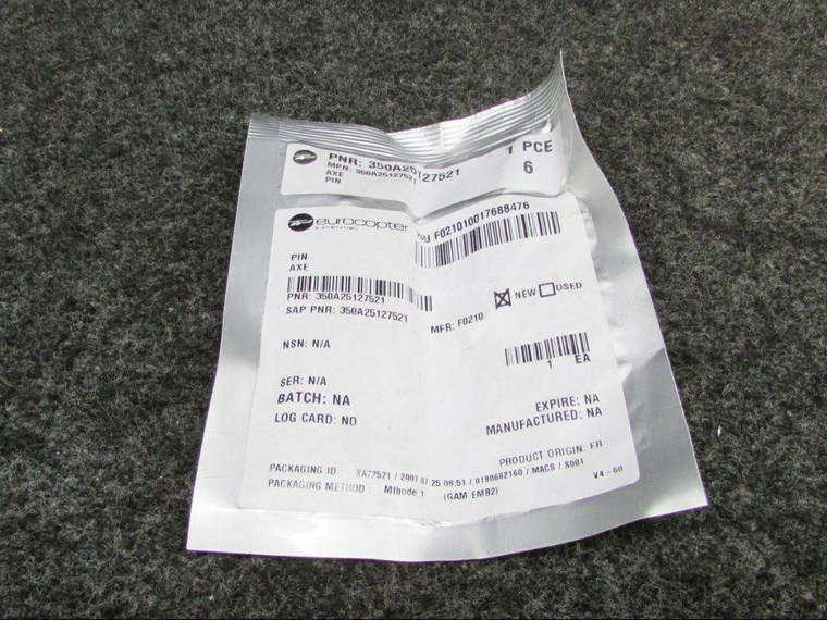 350A25127521 Eurocopter Pin Assembly (NEW OLD STOCK) (SA)