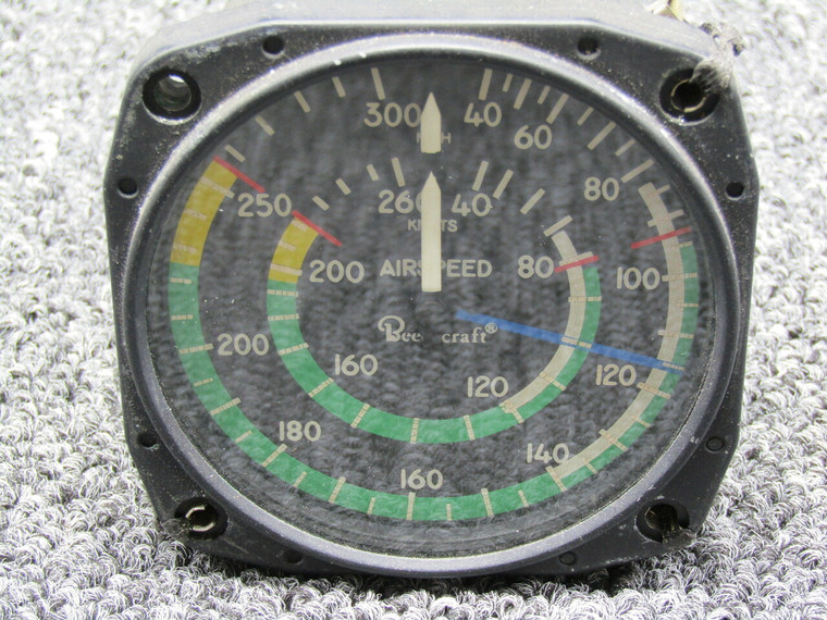8030-B132 (Alt: 5038402463) United Instruments Airspeed Indicator (0-300 mph 0-260 knots)