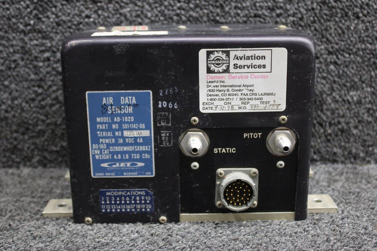 501-1142-06 JET AD-102D Air Data Sensor w Mods (Volts: 28) (Amps: 4)