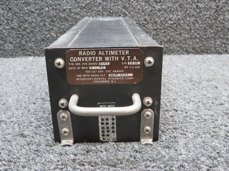29400-8201 Intercontinental Radio Altimeter with V.T.A. and Modifications