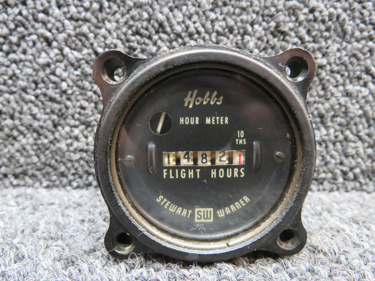 MI-990 Stewart Warner Hobbs Flight Hours Hour Meter Indicator (Hours: 1482.1)