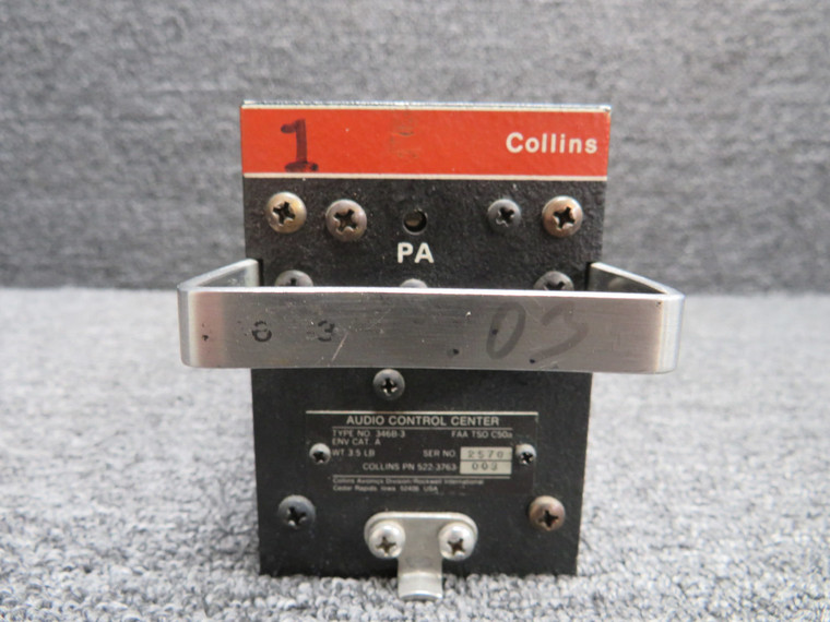 522-3763-003 Collins 346B-3 Audio Control Center with Mods