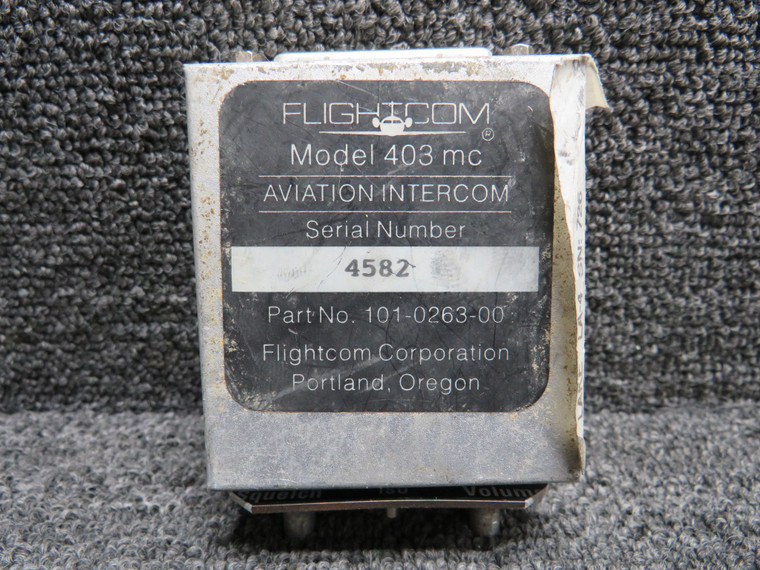 101-0263-00 Flightcom 403-MC Aviation Intercom (Minus Knobs)