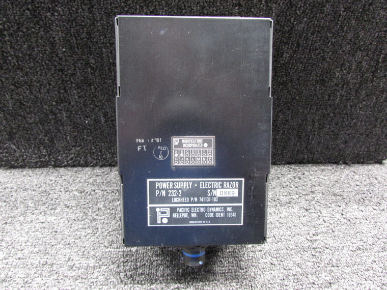 232-2 (Alt: 741131-103) Pacific Electric Razor Power Supply with Modifications